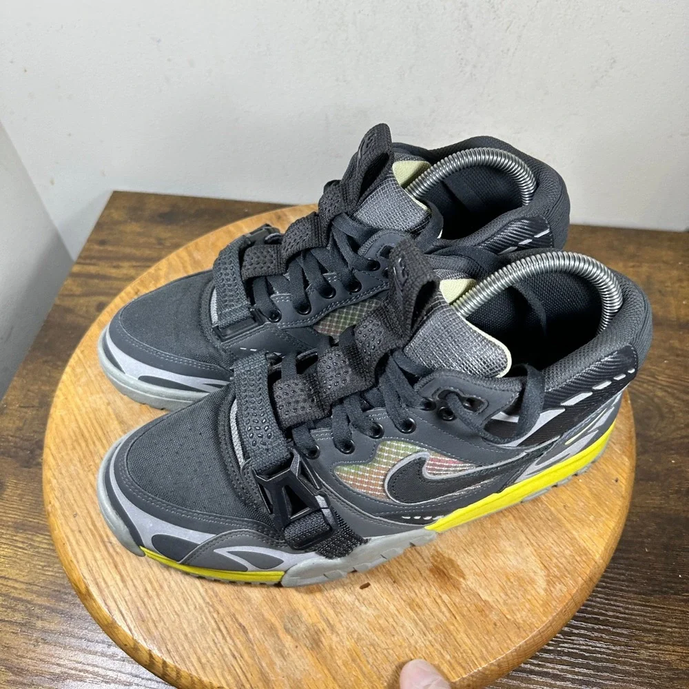 Nike Air Trainer 1 Utility Dark Smoke Grey Yellow DH7338-001 Mens 9.5 Mid Top